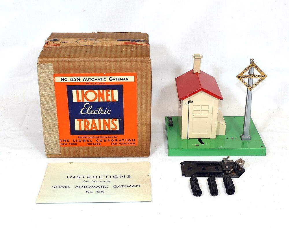 Prewar Lionel #45N Automatic Gateman From 1938~w/Nice OB & Instructions