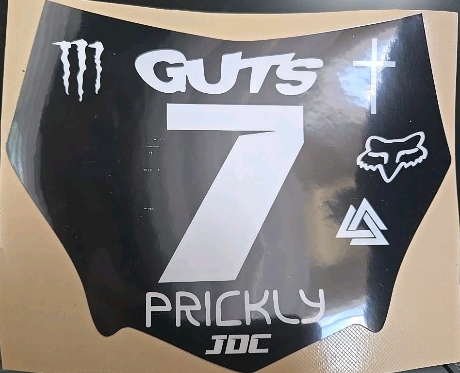 Discounted MOTOCUTZ Number Plate Decal - As Is - Item#126