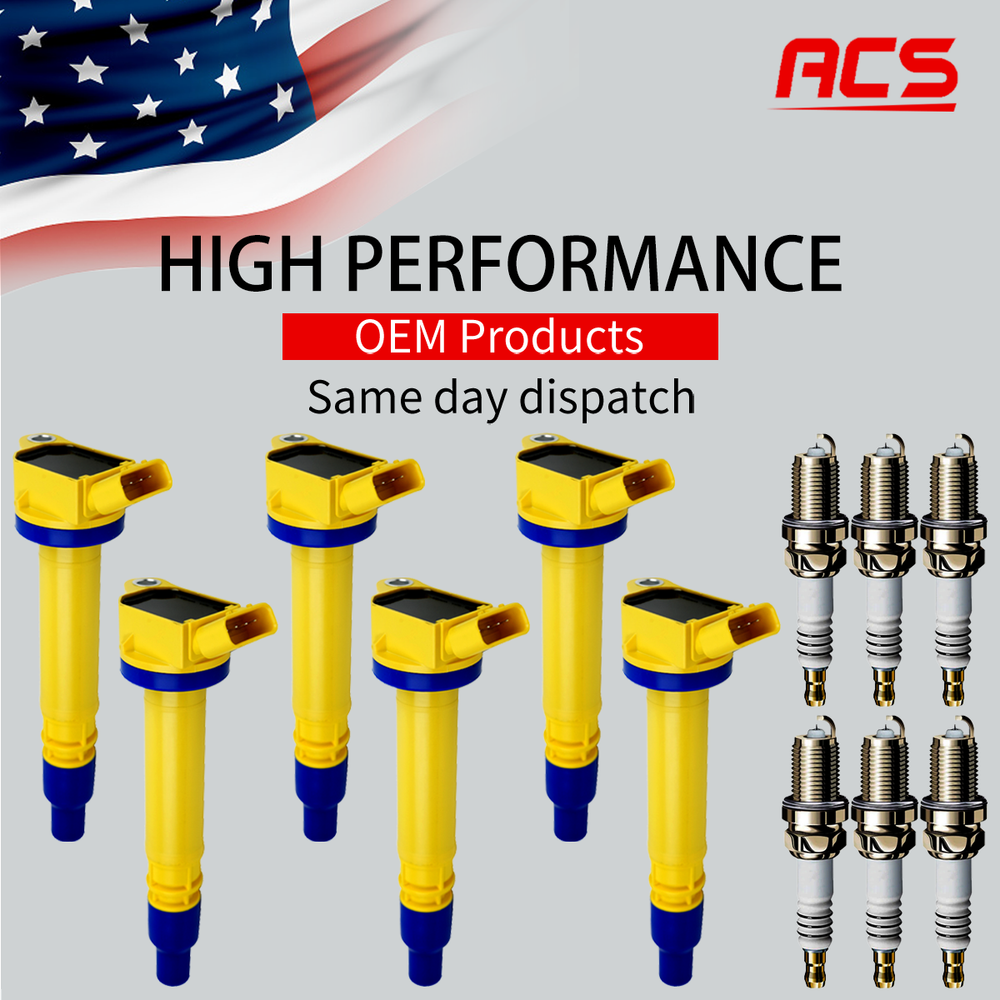 6X OEM New Enhanced Ignition Coil & 6X Iridium Spark Plug For Lexus Toyota UF507