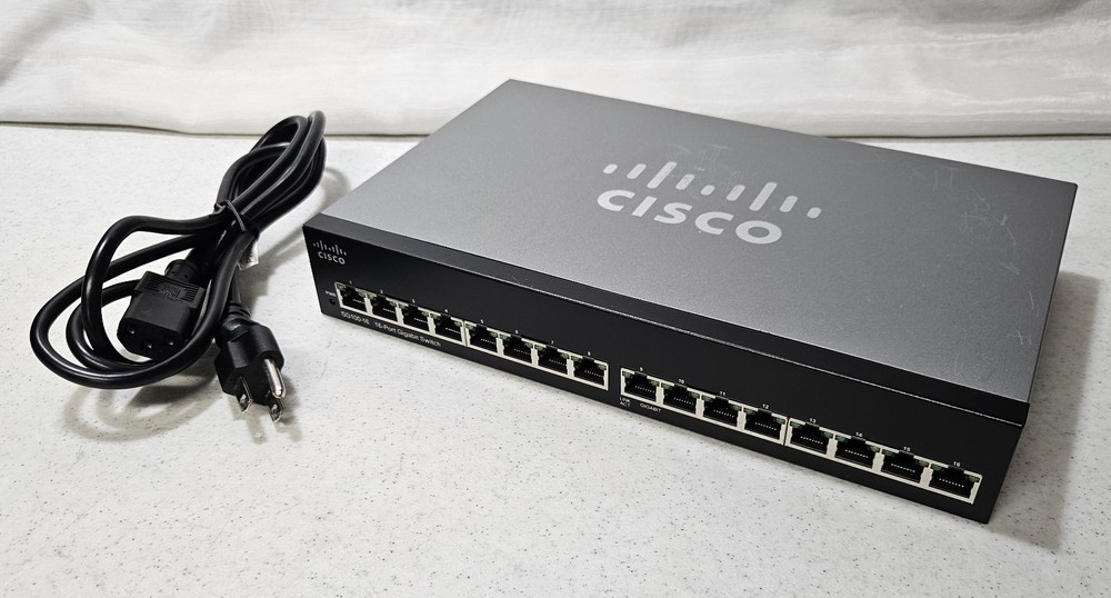 Cisco SG100-16 V2 16 Port Gigabit Network Switch w/Power Cord