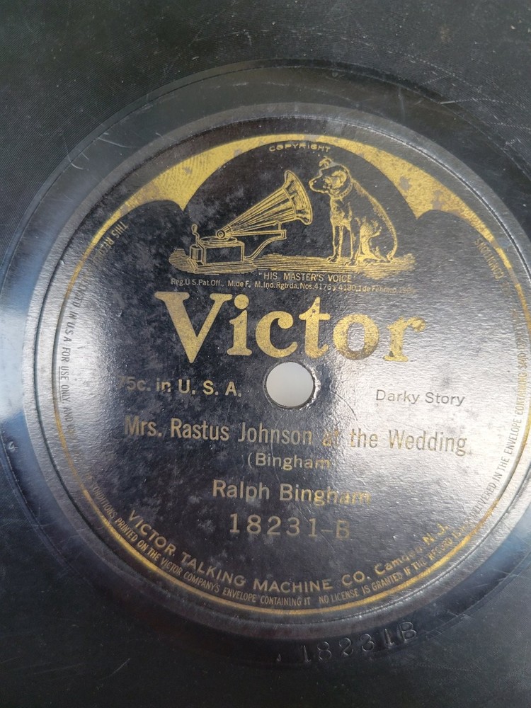 Ralph Bingham – Goldstein Behind the Bars 78 RPM Record Victor Monologue 78