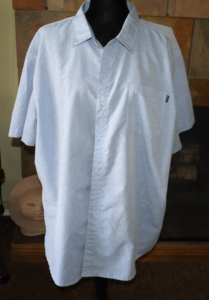 Molokai Surf Co Shirt 2XL Blue Button Up Short Sleeve Men's