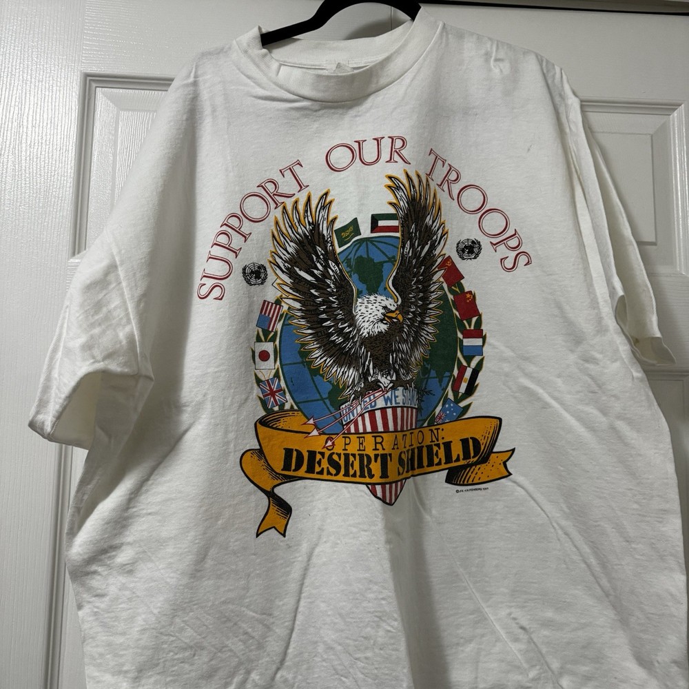 Vintage 90s Operation Desert Storm Gulf War Single Stitch Shirt Sz 2XL USA Made
