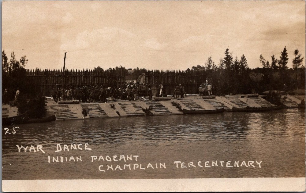 1909 Champlain Tercentenary Indian Pageant YYAR Dance RPPC J.S. Wooley