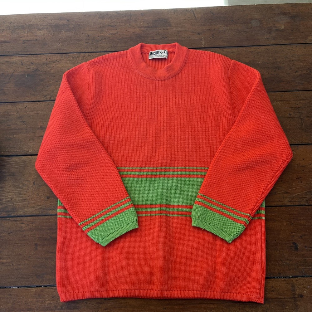 Vintage Meister Sweater Small 90s Color Block Striped Ski Knit Austria  Bold