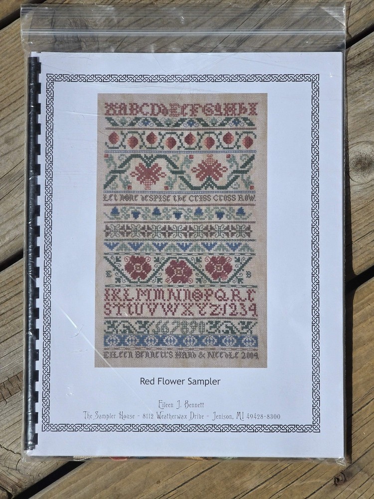The Sampler House - Red Flower Sampler - Cross Stitch Kit