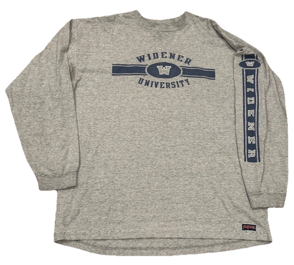 Vintage Jansport Widener University Gray Long Sleeve School Tee Shirt Men’s XL