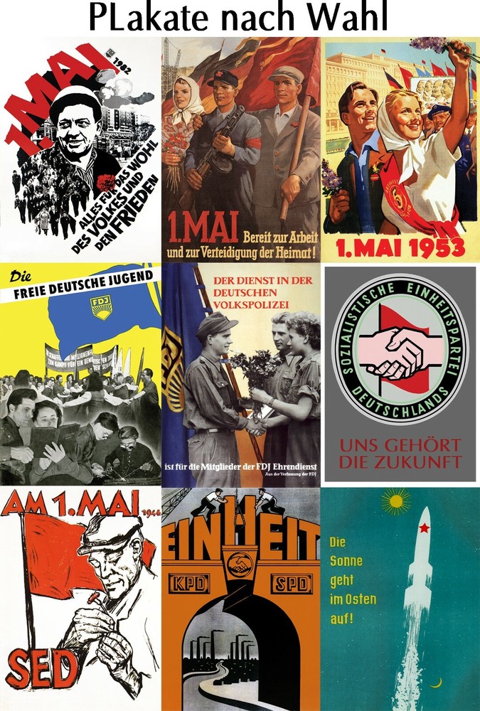 Various GDR Posters Posters East Socialism SED Propaganda May 1 GDR [A1]