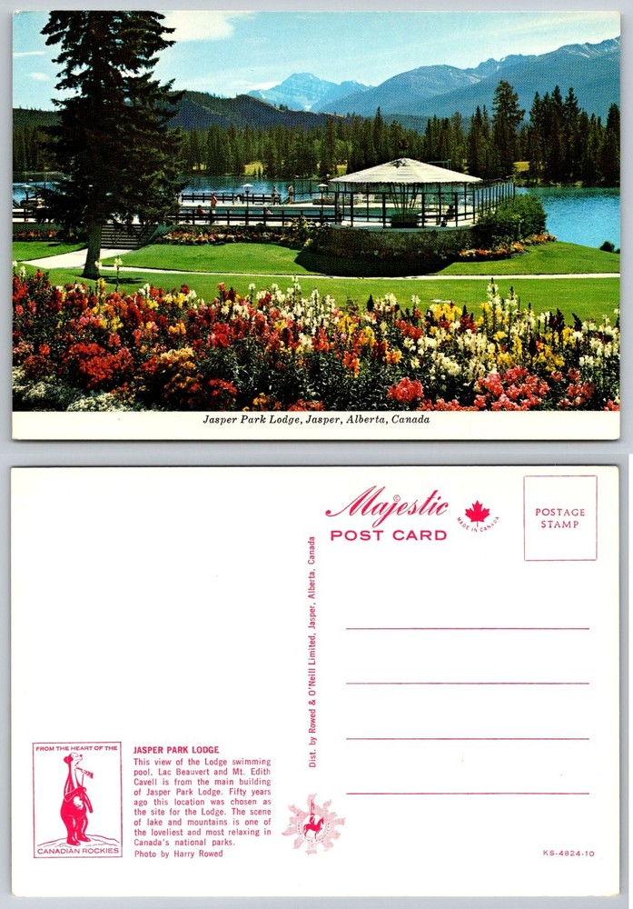 Jasper Park Lodge Swimming Pool Lac Beauvert Mt. Edith Cavell Postcard