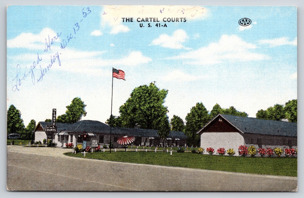 Joelton Tennessee~Front of Cartel Courts From Hwy~Vintage Linen Postcard