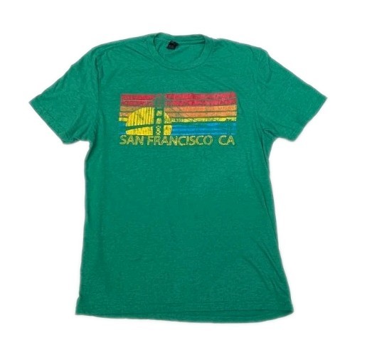 San Francisco Men's M Vintage T-Shirt Graphic Print Tee Rainbow Golden Gate