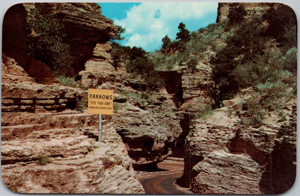 Manitou Springs Colorado Narrows Williams Canyon Cave Winds Vintage PC Postcard