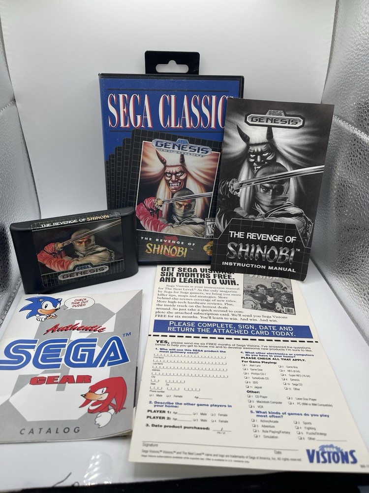 The Revenge of Shinobi -Sega Classic Sega Genesis Complete CIB Tested W/Reg Card