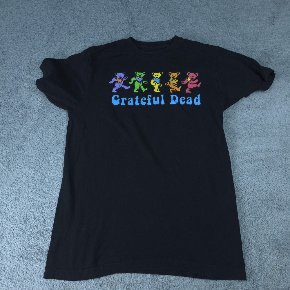 Grateful Dead Shirt Mens Medium Black Dancing Bears Graphic Tee Music Band