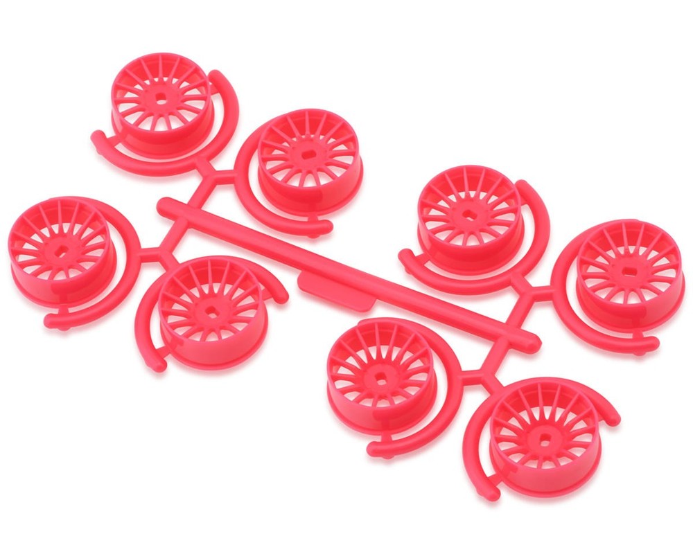 Yeah Racing Mini-Z AWD 8.5mm Multi-Spokes Narrow Wheel Set (Florescent Pink)(0mm/+1mm/+2mm/+3mm)
