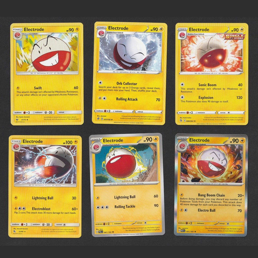 Electrode Pokemon Card Collection Set of 6 English Cards Deck Building Holo
