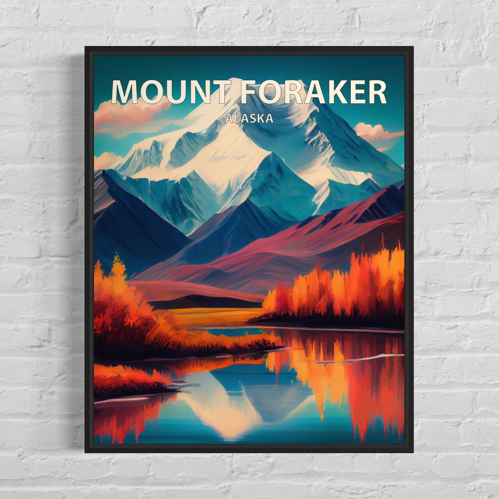 Mount Foraker Alaska Art Print Mount Foraker Wall Art Painting Mount Foraker