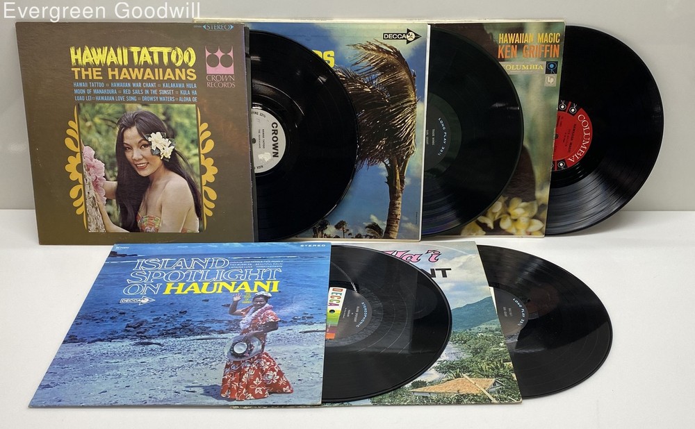 Hawaiian Music Lot - Five Vinyl Records