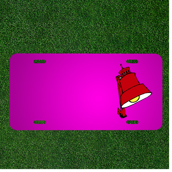 Custom Personalized Car License Plate with Name in Red Grip Bulb Design  