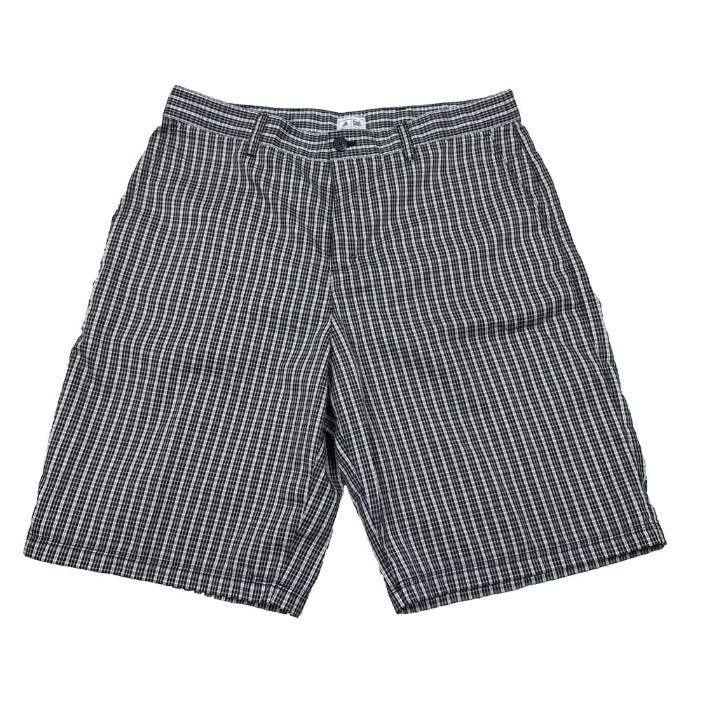 Adidas Men’s 34 Black Beige Plaid Check Golf Shorts  Stretch Performance Casual