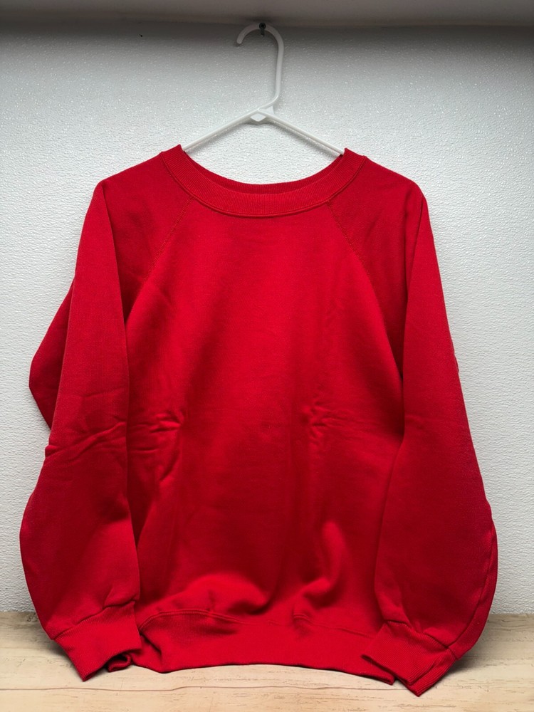 Vintage Hanes Womens Red Long Sleeve Sweatshirt Size: L Made In USA