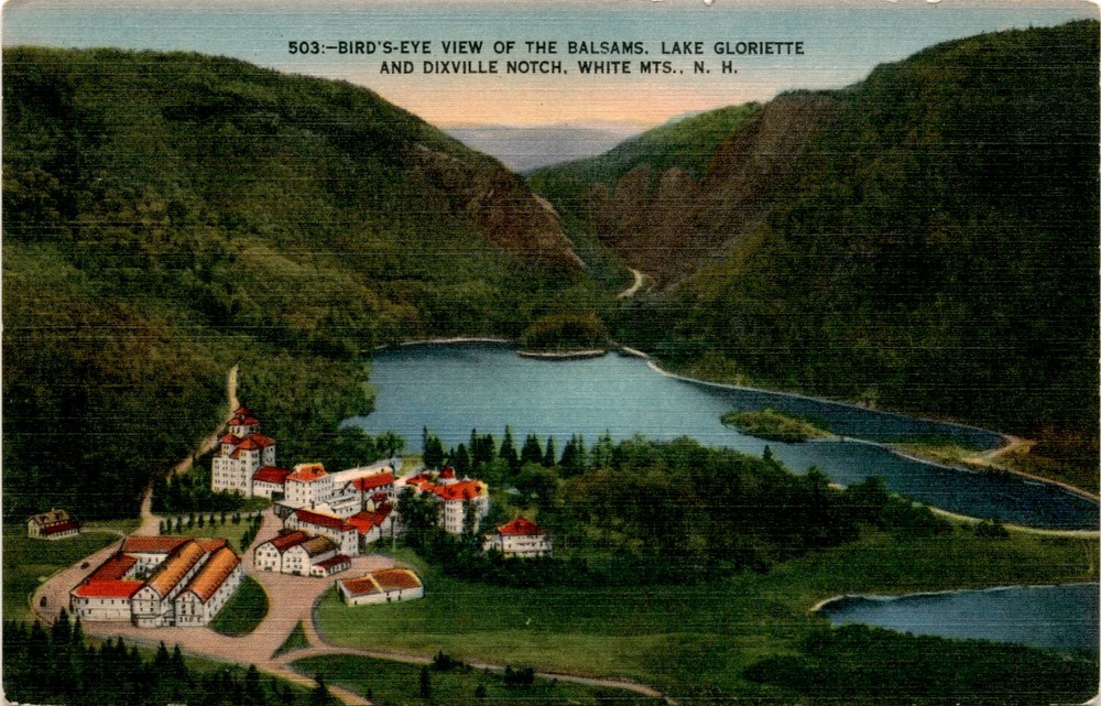 Balsams, Lake Gloriette, Dixville Notch, White Mountains, N.H Postcard