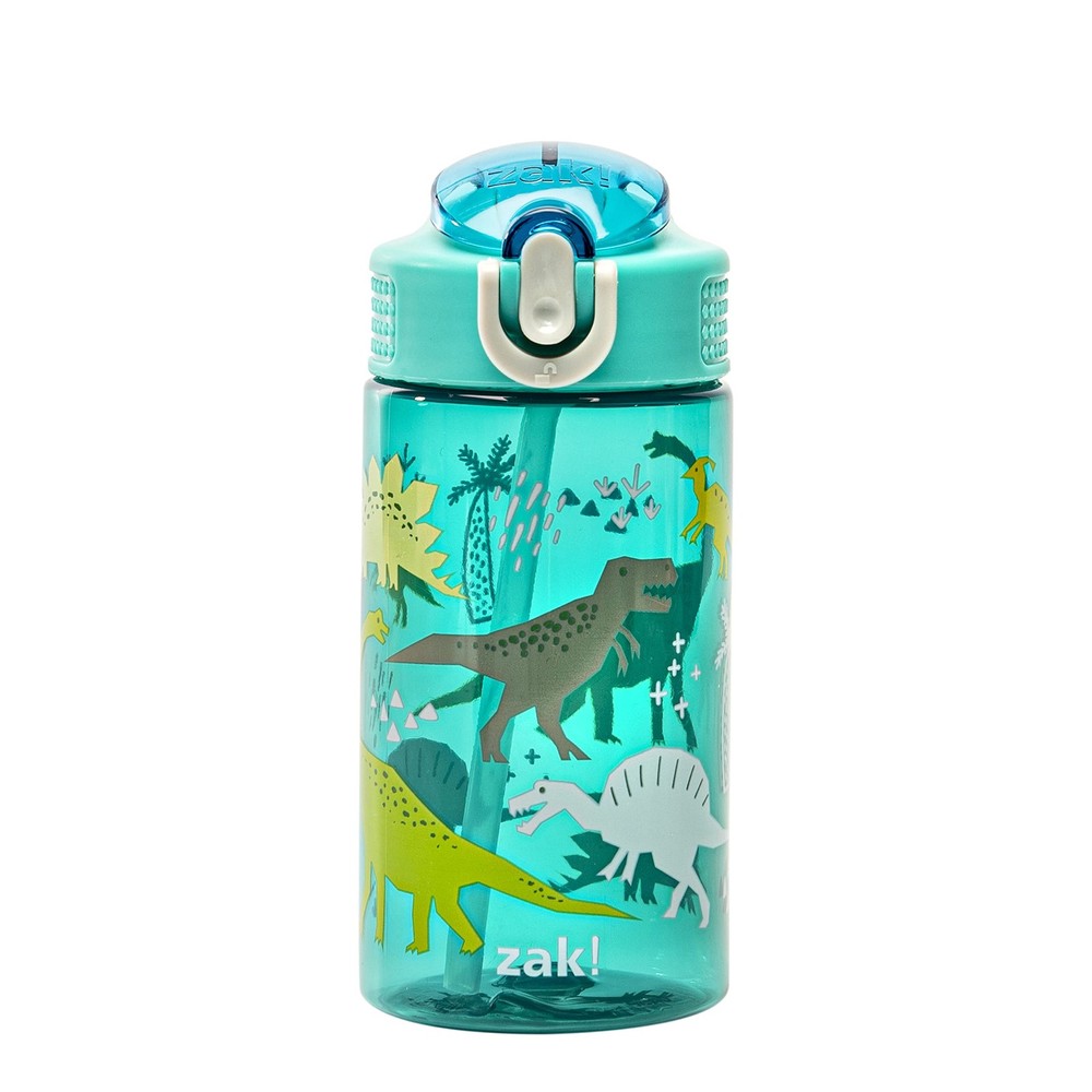 Zak Designs Kids Water Bottle For School or Travel, 16oz 16 Ounces, Dinosaur