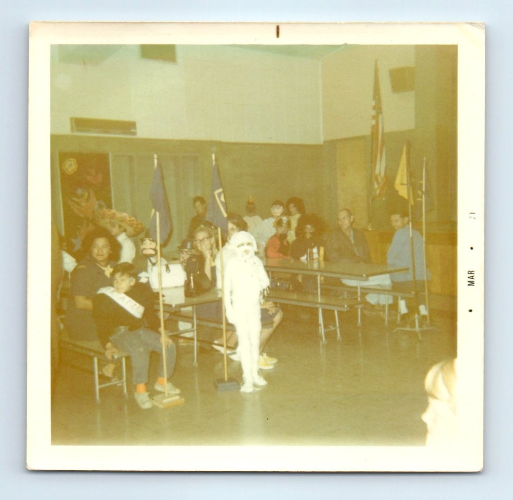 Old Vintage Square Color Photo MEN WOMEN CHILDEN COSTUME MUMMY PIRATE PIC