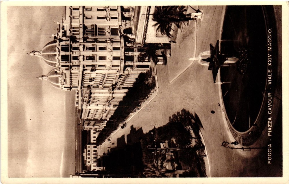 Vintage Postcard RPPC- Piazza Cavour, Foggia 1900s