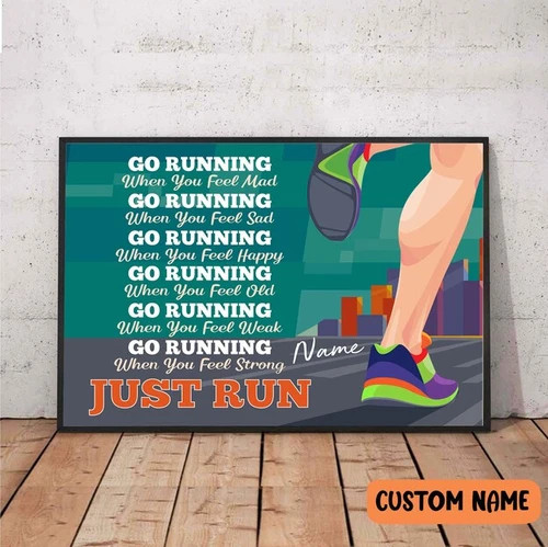 Running Motivational Wall Art - Push Through Weakness - Godoprint