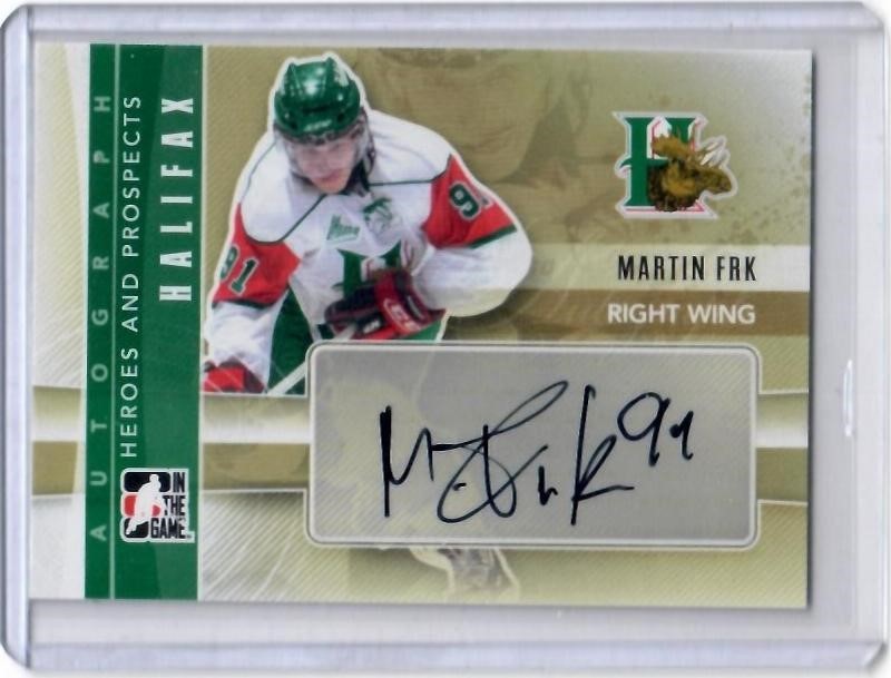 2011-12 ITG Heroes And Prospects Martin Frk Auto Card Halifax Mooseheads