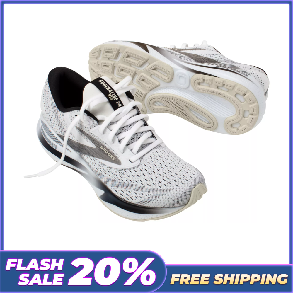 [ FLASH SALE ] - Brooks Women's Adrenaline GTS 24 Running Shoes - White/Pelican