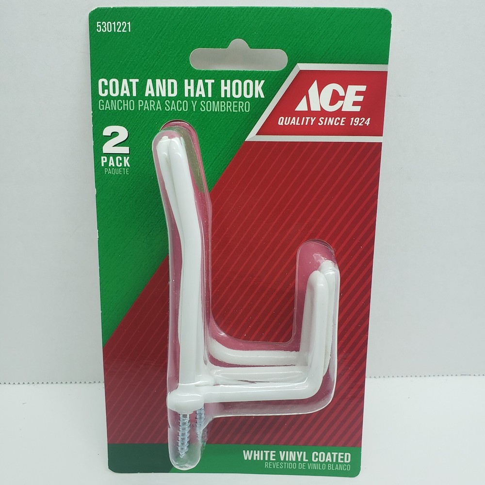 White Screw-In ACE Coat and Hat Hook 2-Pack #5301221-image