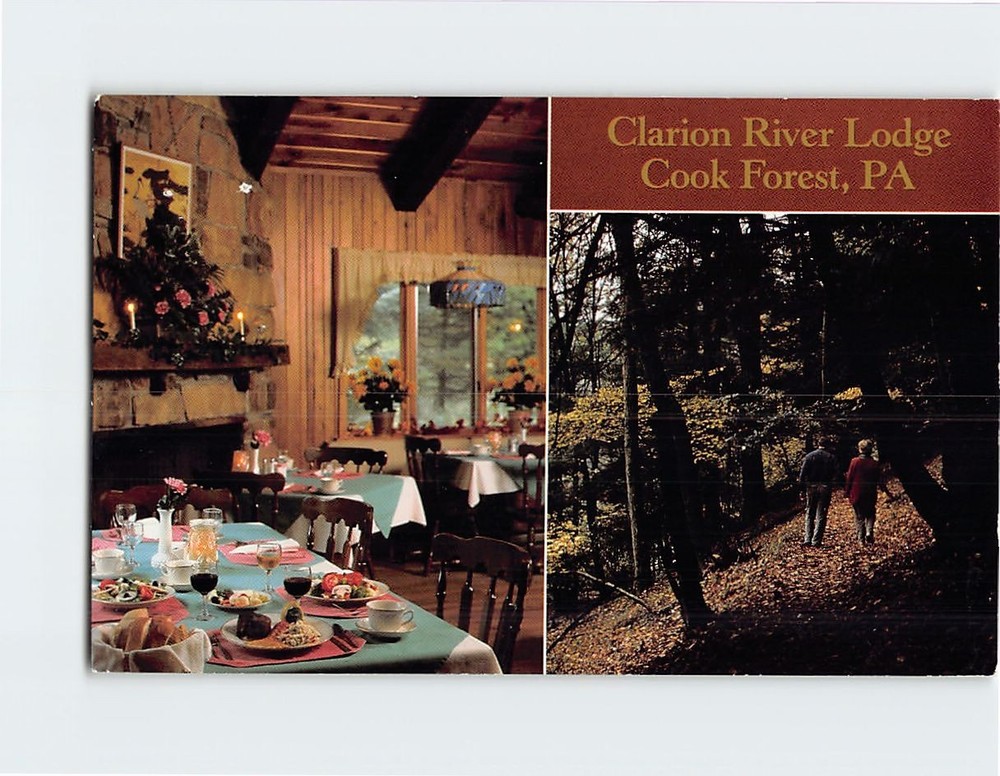 Postcard Clarion River Lodge Cook Forest Pennsylvania USA