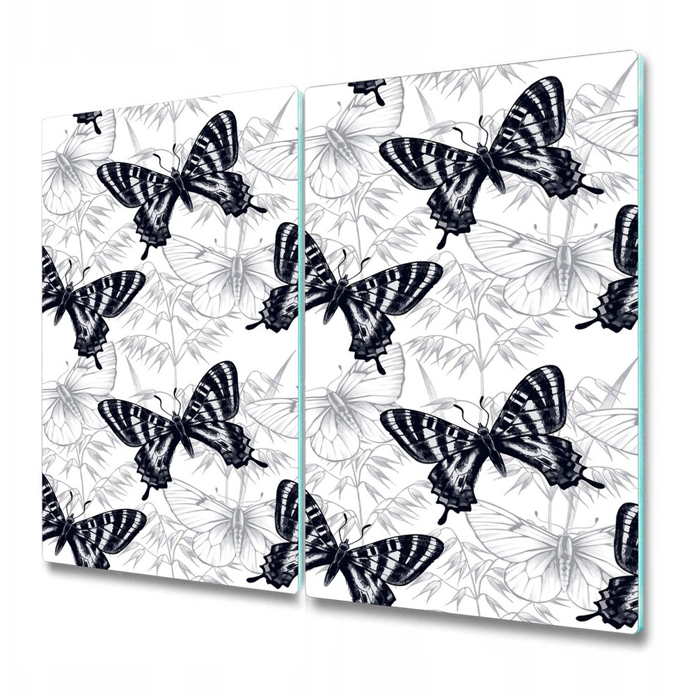 Glass Chopping Board Retro Butterfly | Bright Floral | Watercolour | 2x30x52