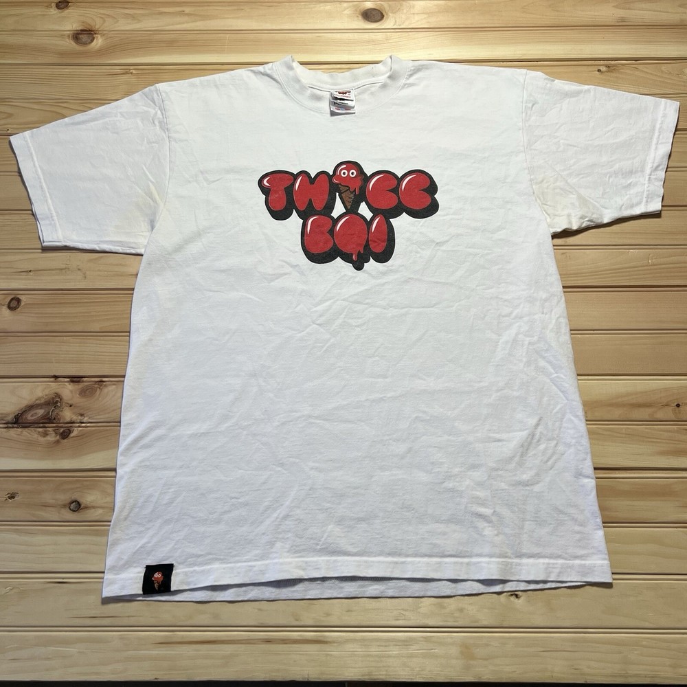 Vintage Y2K Street Wear Thicc Boi Ice Cream Graphic Shirt Size 2XL