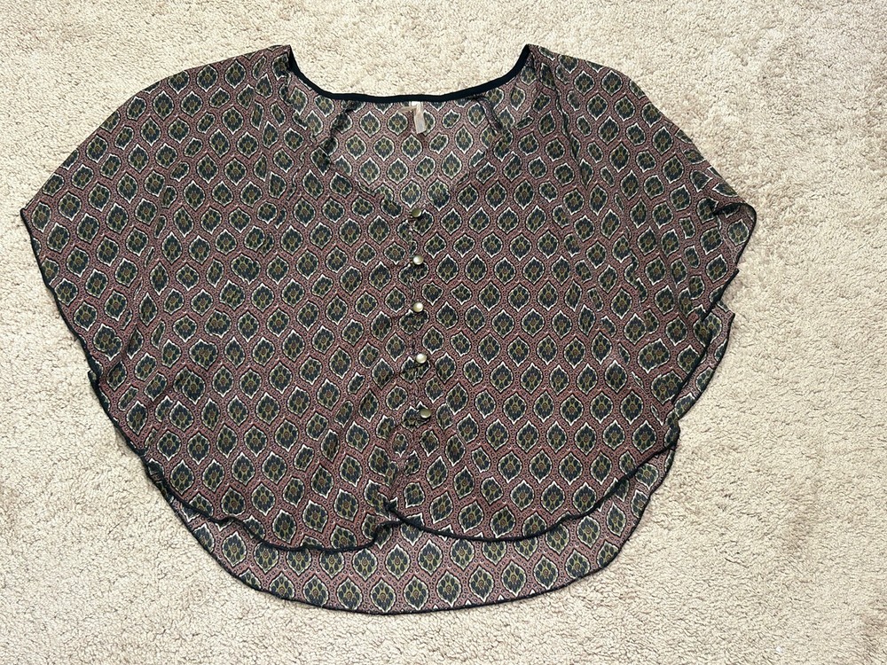 Solemio Womens Shirt Size Small Multicolor Button Front Lightweight Flowy