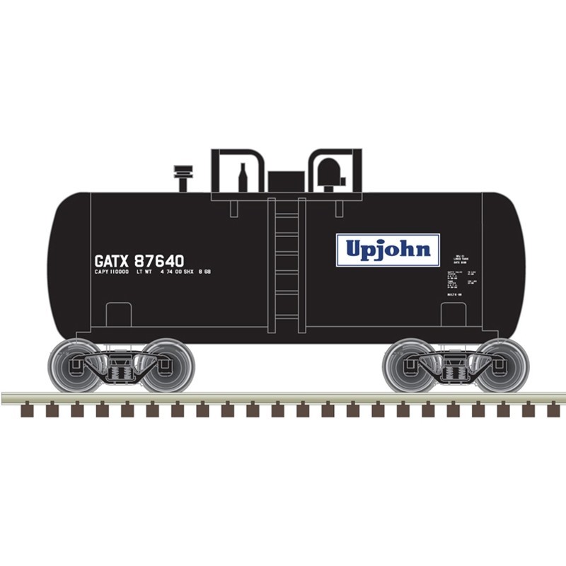 Atlas Trainman 50006885 N Scale Beer Can Tank Car Upjohn (GATX) Road # 87640 NIB