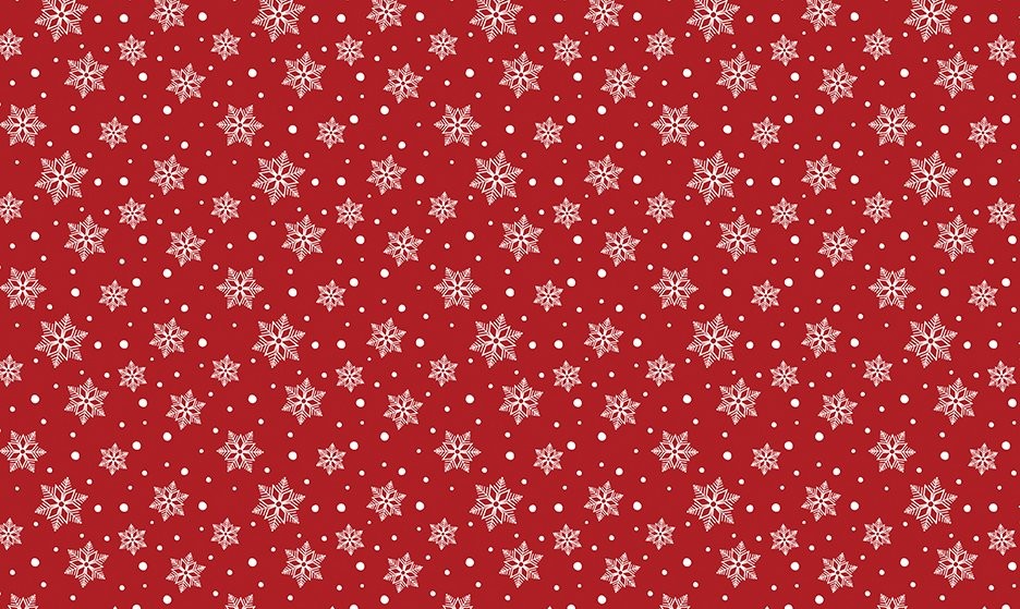 Country Christmas Fabric | Red & White Snowflake Toss | Benartex YARD