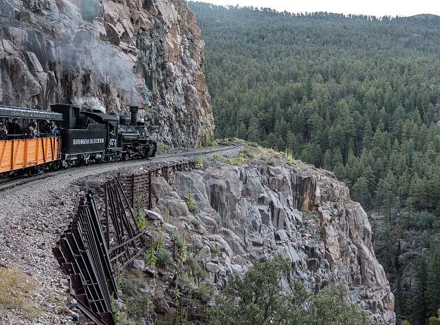 Colorado Durango Silverton Narrow Gauge Railroad Steam Train 2015 Cliffside