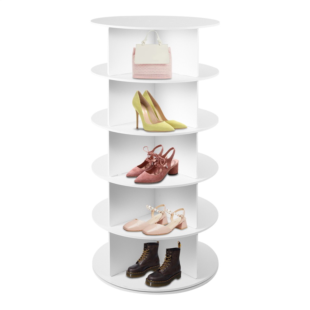 4-7 Tier 360° Spinning Shoe Rack Tower Book Organizer Storage