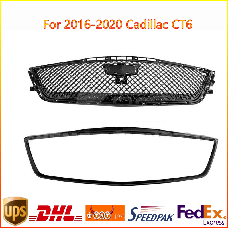 2016-2020 Cadillac CT6 Blackwing Style Gloss Black Front Bumper Grille Cover