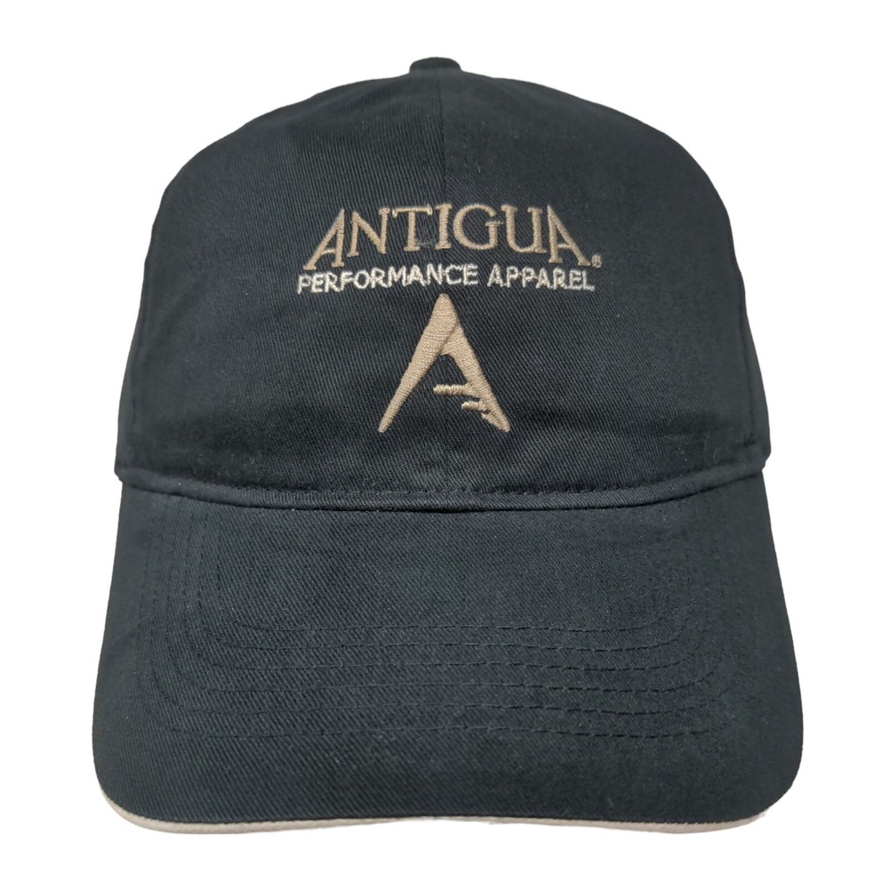 Antigua Slideback Hat OSFA Black Brushed Twill Embroidered Logo W/Tags