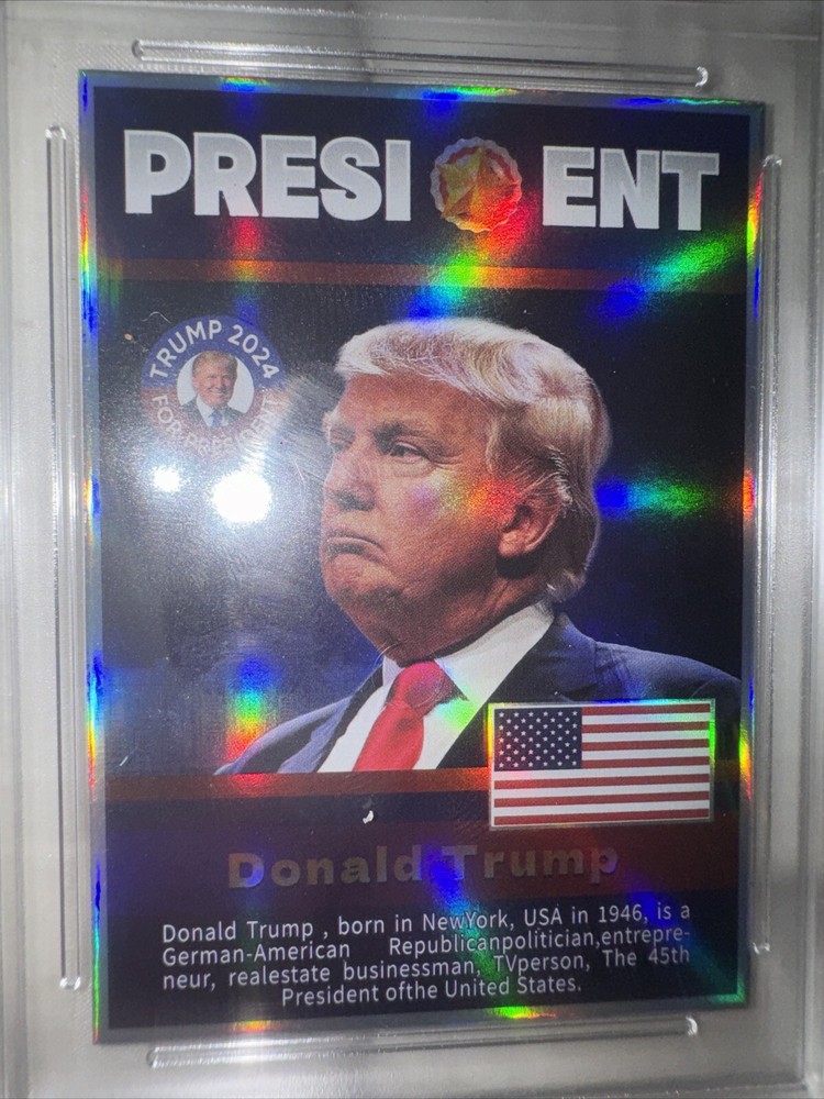 PRESIDENT DONALD TRUMP 2024  Slabbed Trading Card Refractor Model # 6