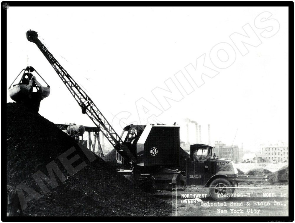 Vtg. Mack Trucks AC New Metal Sign: Northwest Truck Crane Model 18 NYC Colonial