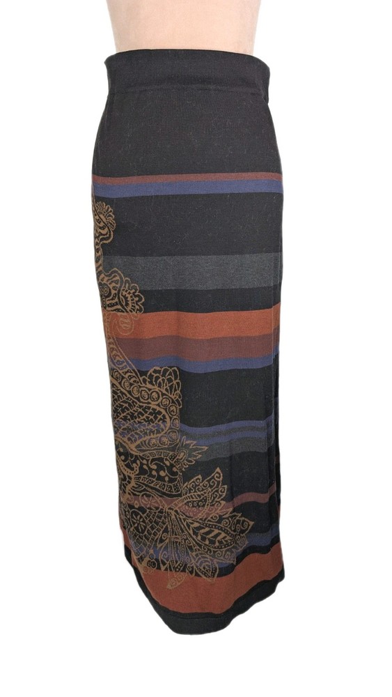 Peruvian Connection Gingerlily Maxi Skirt Small Jacquard Striped Tapestry Pima