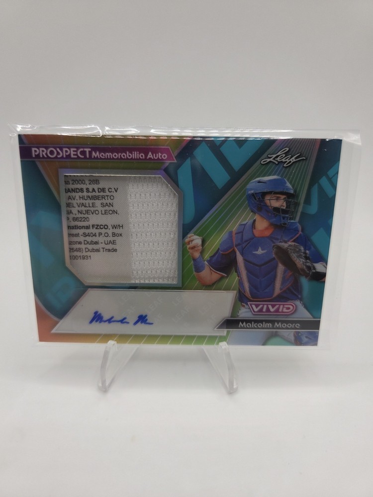 2026 Leaf Vivid Baseball Malcolm Moore Prospect Memorabilia Auto Teal /59