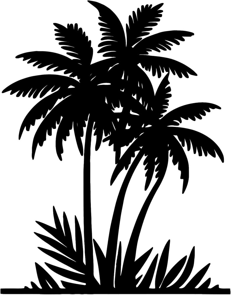 Metal Palm Tree Wall Art Beach Theme Wall Decor for Indoor Outdoor Bathroom