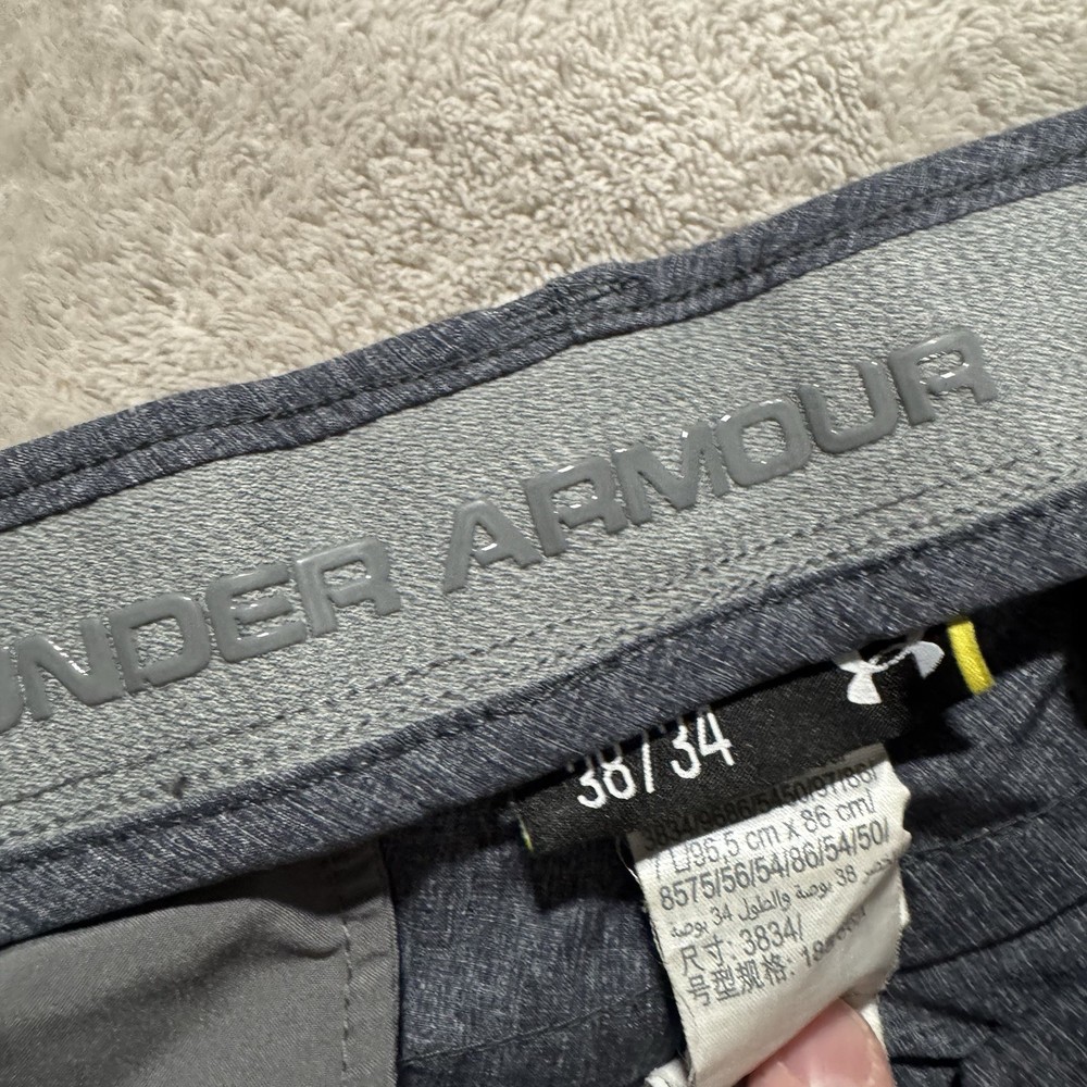 Under Armour Mens 38x34 Khaki Stretch Waist Gray Golf Pants