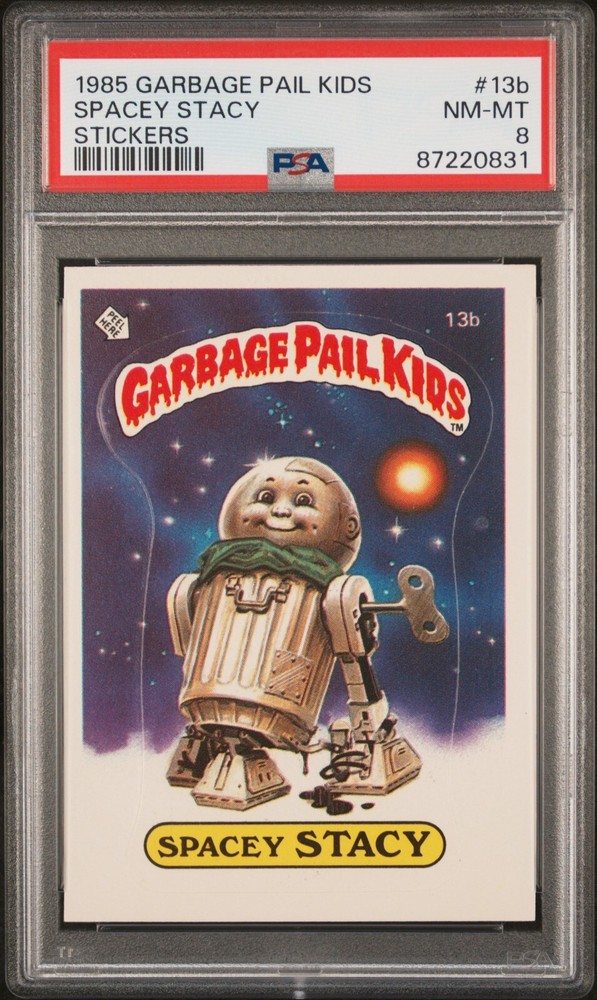 1985 Topps OS1 Garbage Pail Kids Series 1 Spacey Stacy 13b Matte Card PSA 8 NM
